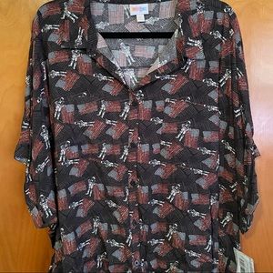 LuLaRoe Amy Button-Down Crop Blouse